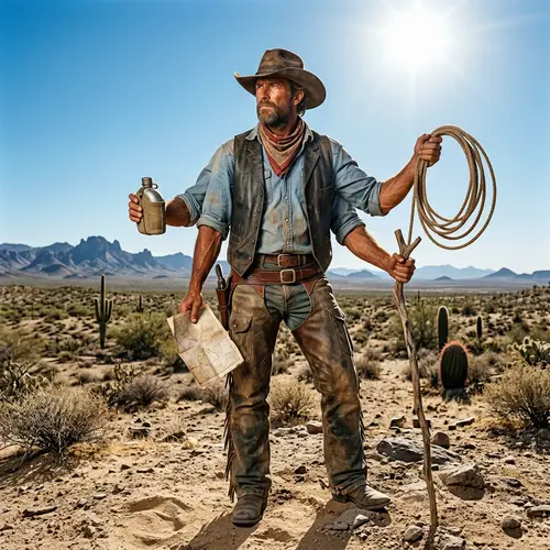 Four-Armed Cowboy: Wild West Hero Under the Scorching Sun