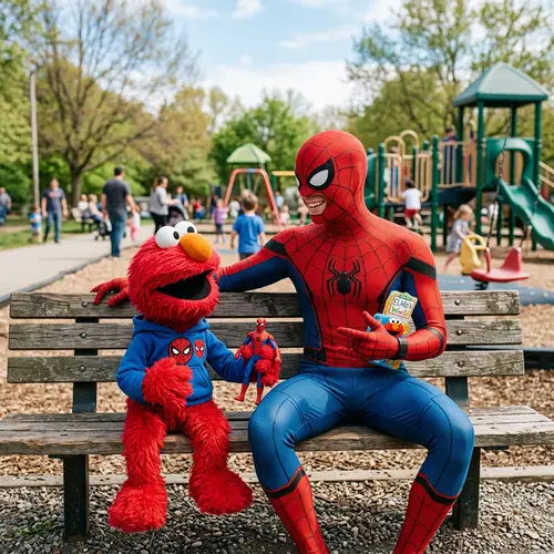 Elmo Meets Spider-Man: A Fun Adventure