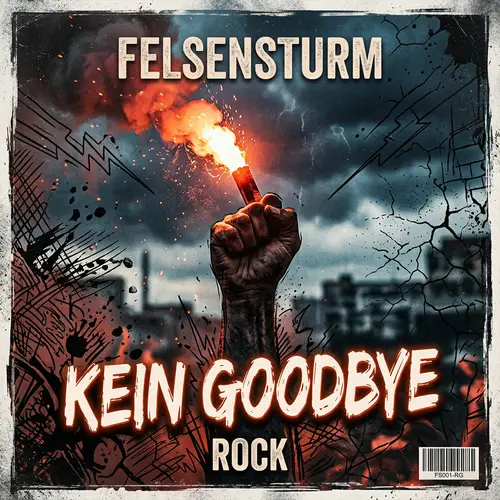 Bold Rock Album Cover Design for 'Kein Goodbye'
