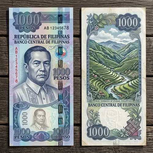 Fictional 1000 Peso Note with Rodrigo Duterte and Rice Terraces