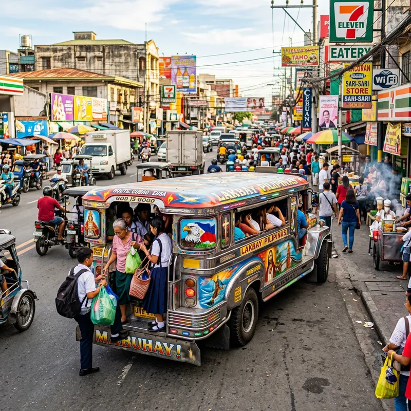 Vibrant Modern Filipino Jeepney: Scenes of Culture Vibrant Modern Filipino Jeepney: Scenes of Culture