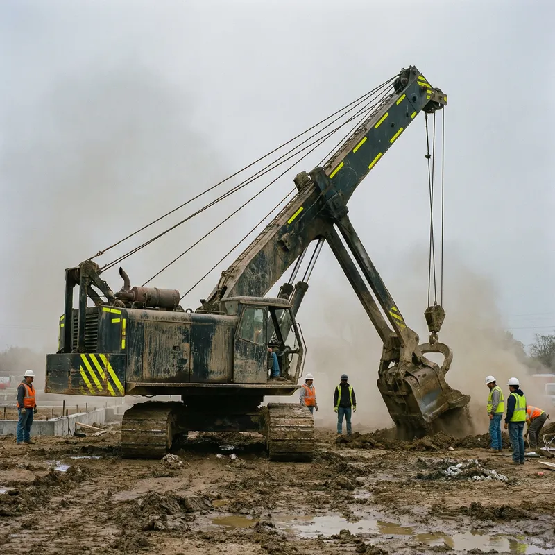 Crane Shovel Construction Site | Digging In Progress