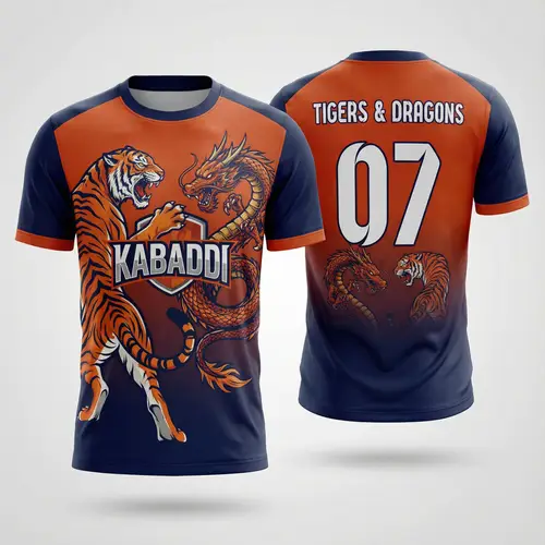 Tiger and Dragon Kabaddi Jersey Design
