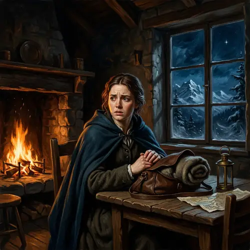 Distressed Woman Searching for Missing Partner | Baroque Style Painting