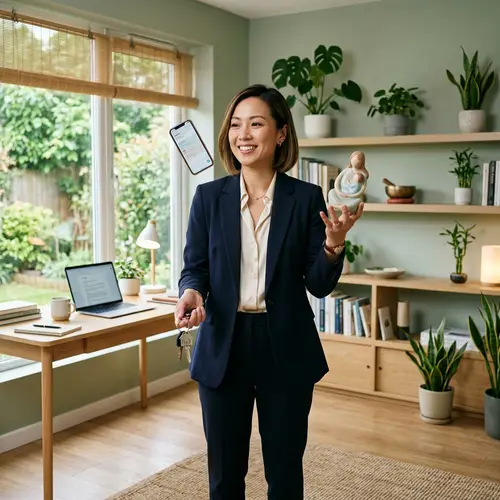 Asian Woman Entrepreneur Balancing Work and Spirituality