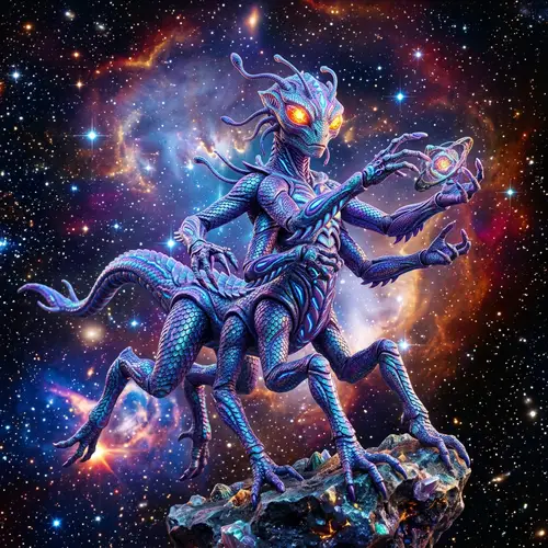 Extraterrestrial Being in Star-burst Nebula