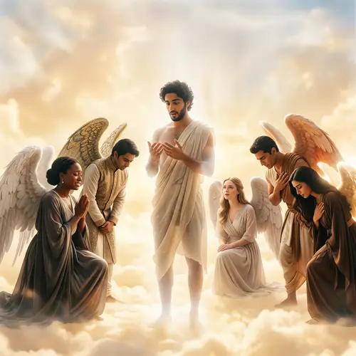 Creation of Adam in Celestial Plane: Divine Glowing Scene