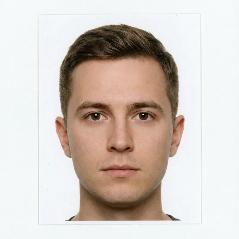 Professional Passport Photo of Unknown Individual