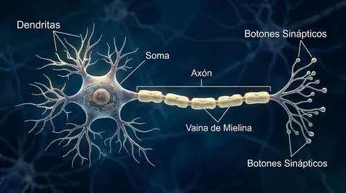 3D Infographic of Neuron Structure – Medical Grade
