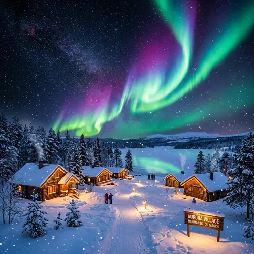 Captivating Northern Lights at Aurora Village in Murmansk