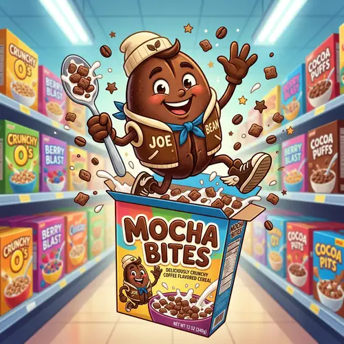 Joe Bean: Mascot for Mocha Bites Cereal