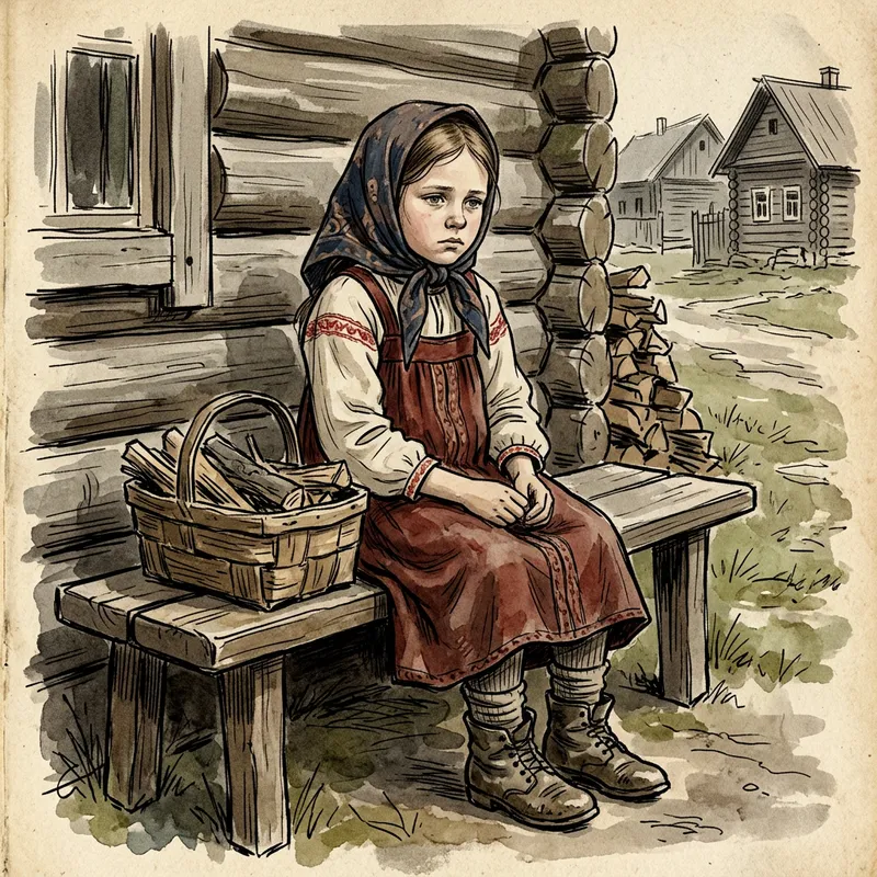 Young Caucasian Girl in Traditional Russian Attire: Social Realism Depiction Young Caucasian Girl in Traditional Russian Attire: Social Realism Depiction