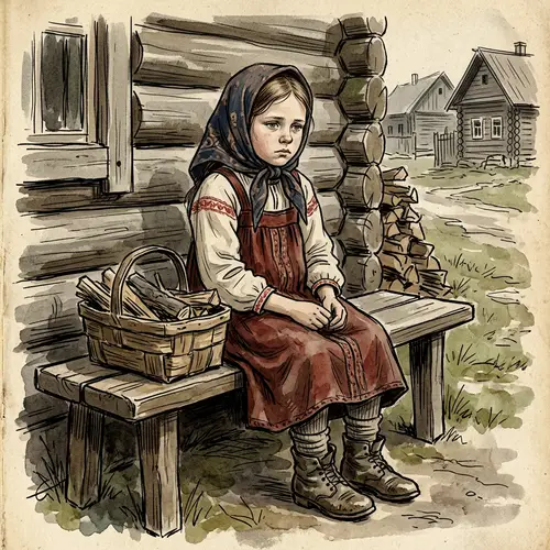 Traditional Russian Attire: Pre-1912 Social Realism Depiction