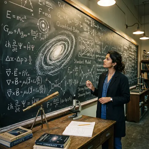 Abstract Physics: Chalkboard Universe Exploring Macro and Micro Realms