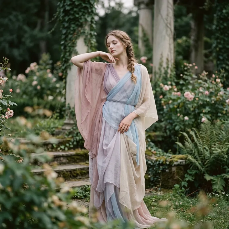 Ethereal Figure in Flowing Clothes | Classic Sculpture Pose Ethereal Figure in Flowing Clothes | Classic Sculpture Pose