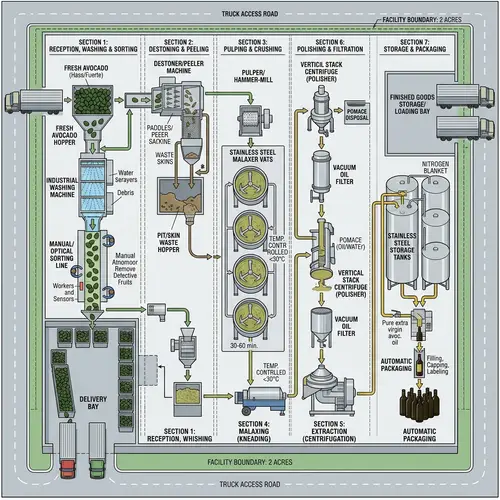 Cold Press Avocado Oil Factory Layout