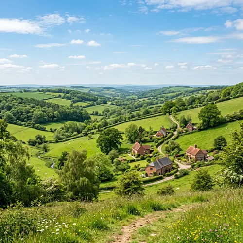 Scenic Panoramic View of Verdant Landscape | Nature's Splendid Hues