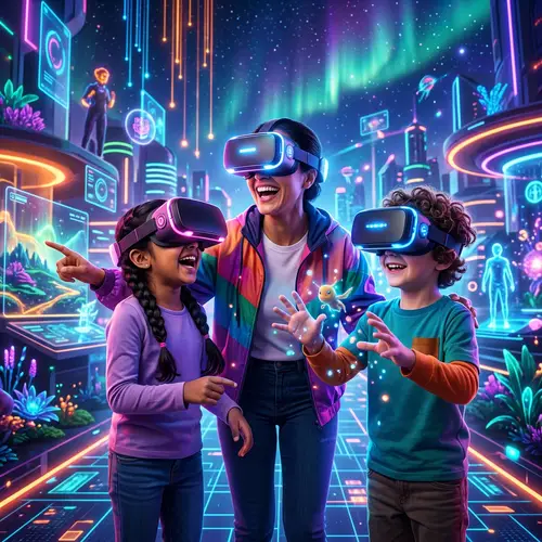 Immersive Family Virtual Reality Experience - Joyful Scene