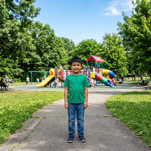 Un Muchacho in a Vibrant Park Scene