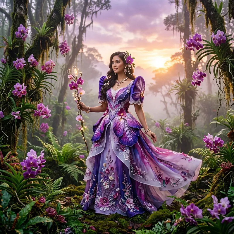 Modern Filipiniana Diwata | Waling-Waling Inspired Attire