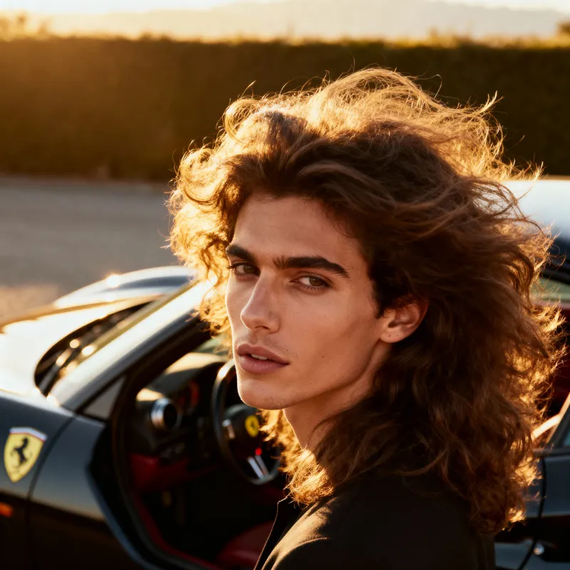 Thick Hair: Exiting a Ferrari in Style