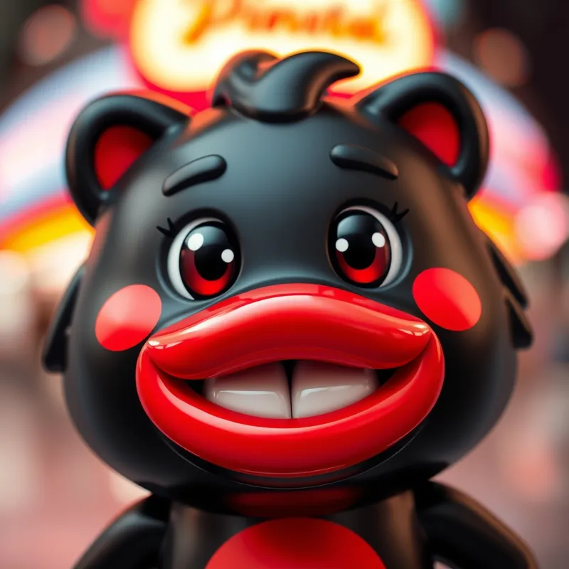 Dinto Black and Red Blur Liptint 3D Mascot Dinto Black and Red Blur Liptint 3D Mascot