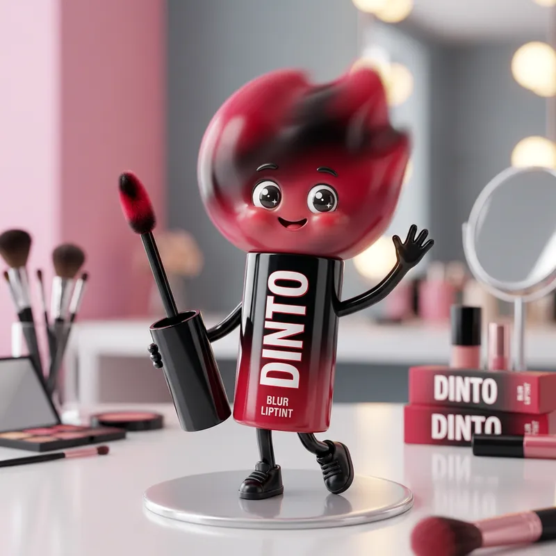 Dinto Black and Red Blur Liptint 3D Mascot Dinto Black and Red Blur Liptint 3D Mascot