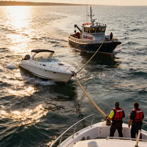 Disabled Vessel Towed by Professional Assistance Boat