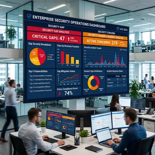 Enterprise Metrics Dashboard: Security Gap & Concern Data Analysis