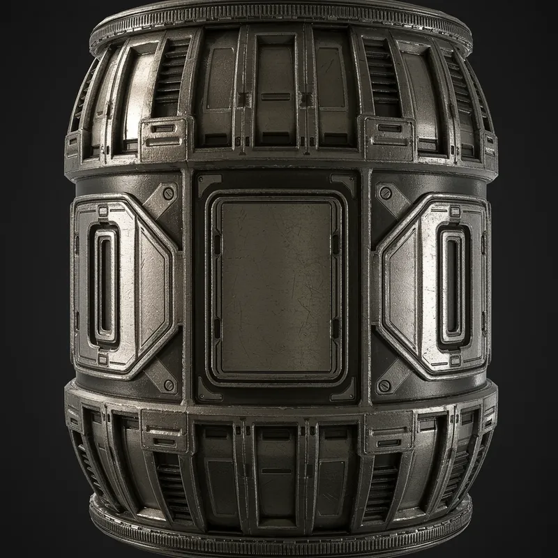 Futuristic Styled Metal Barrel Texture