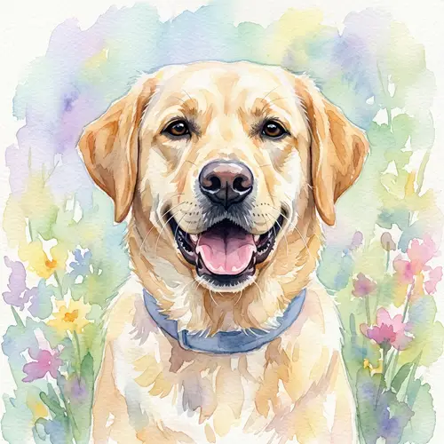 Watercolor Labrador Retriever Art | Happy Dog Painting