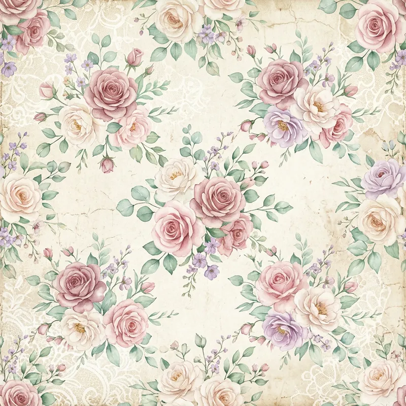 Shabby Chic Digital Paper Design | Floral Patterns