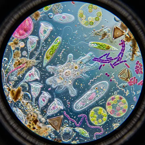 Colorful Microorganisms: Intricate Shapes & Forms in Microbial World