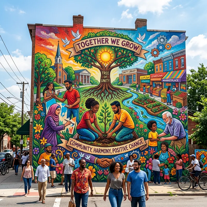 Community Impact | Colorful Mural Displaying Harmony and Culture