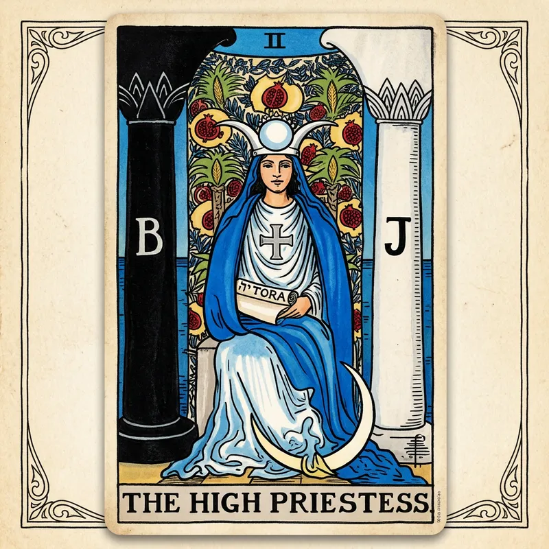 The High Priestess Tarot Card - Riser-Waite Smith