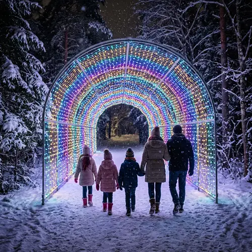 Enchanting Luminous Tunnel in Arboreal Setting