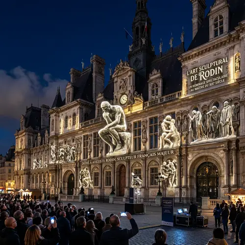 Late 19th Century French Sculpture Show at Town Hall Facade