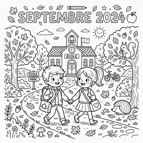 September Coloring Pages for Kids