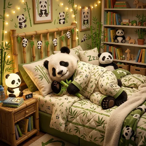 Cute Panda in Pajamas - Adorable Kids Illustration