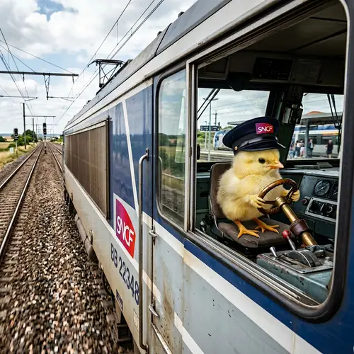 Chick Driving Train - Photorealistic Rendering | SNCF Cap