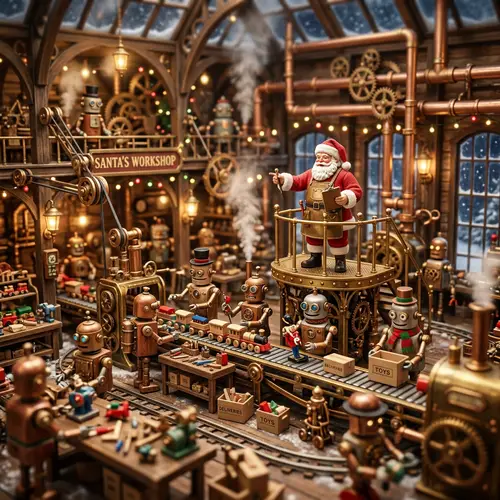 Santa's Winter Workshop with Robotic Helpers