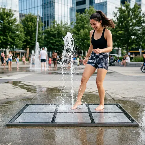 Metallic Tiles Water Jets: Innovative Thin Flooring Design