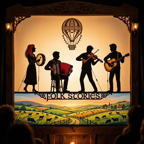 Folk Stories Irish Music Band: Mystic Shadow Puppetry Performance