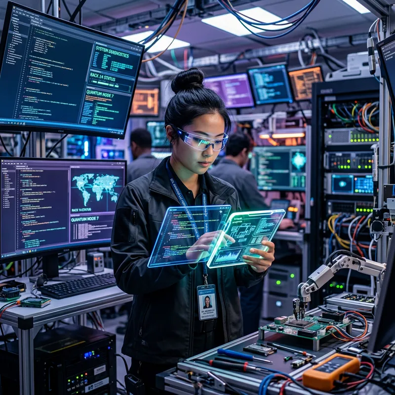 Asian IT Tech in Futuristic Lab | Cutting-Edge Innovation