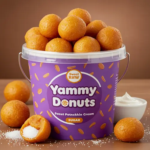 YammyDonuts: Sweet Potato Munchkins in Purple Packaging