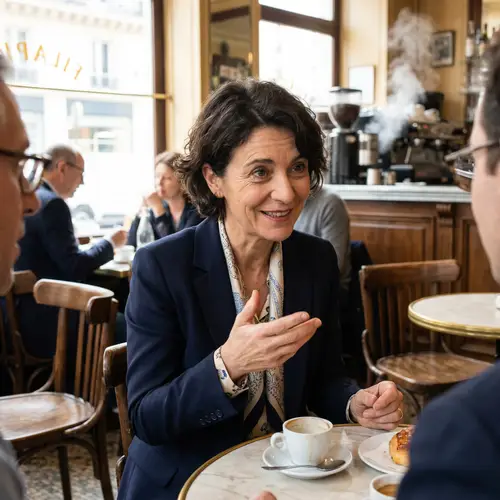 Colette Tatou: Elegance in a French Cafe
