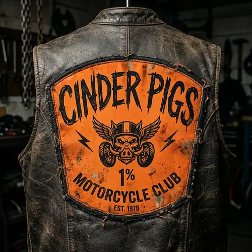 Cinder Pigs Biker Patch Design