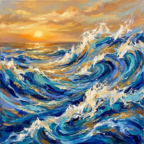 Abstract Ocean Waves Image - Visual Water Movement Artwork