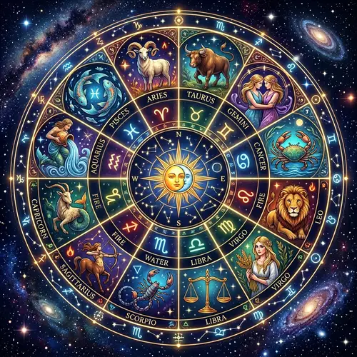 Astrological Zodiac Signs Art | Zodiac Symbol Circle Design