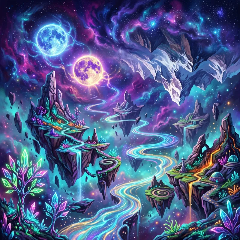 Surreal Landscape: Abstract Art with Mystical Energy